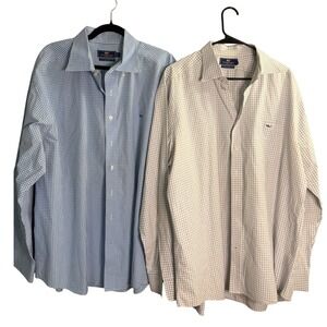 Lots of 2 Vineyard Vines Tucker/ Whale Shirt Men XXL Gingham‎ Performance Preppy